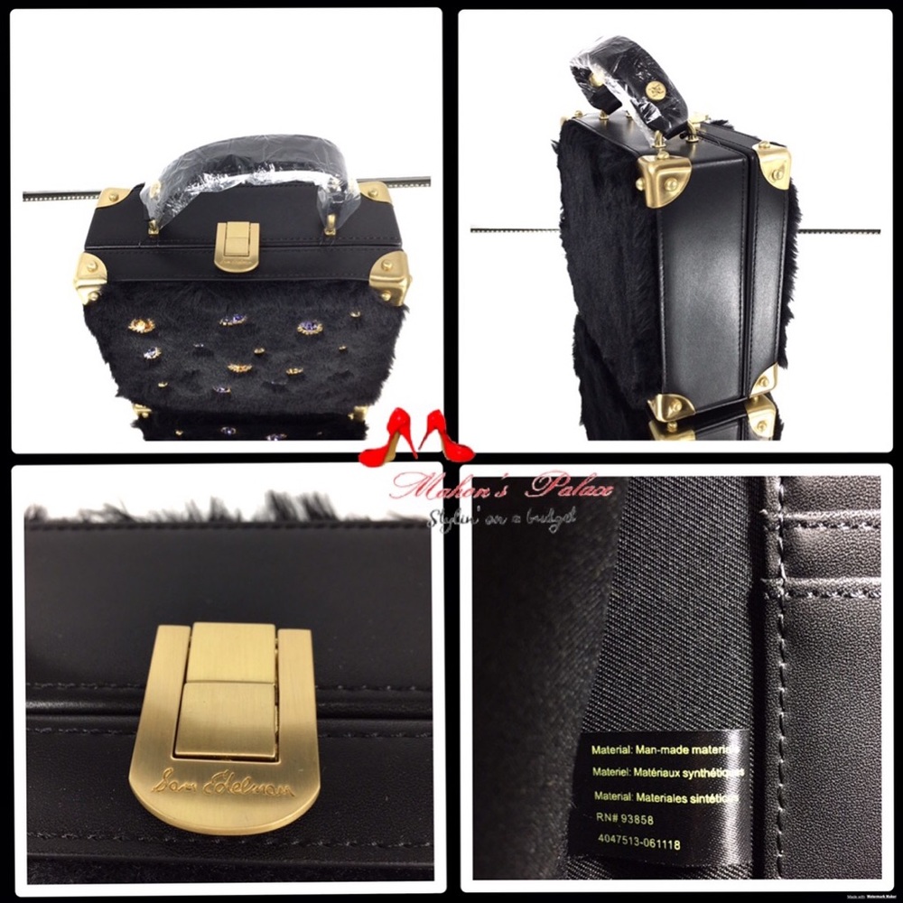 Sam Edelman Black Faux Leather/Fur Shoulder Bag - Picture 7 of 7
